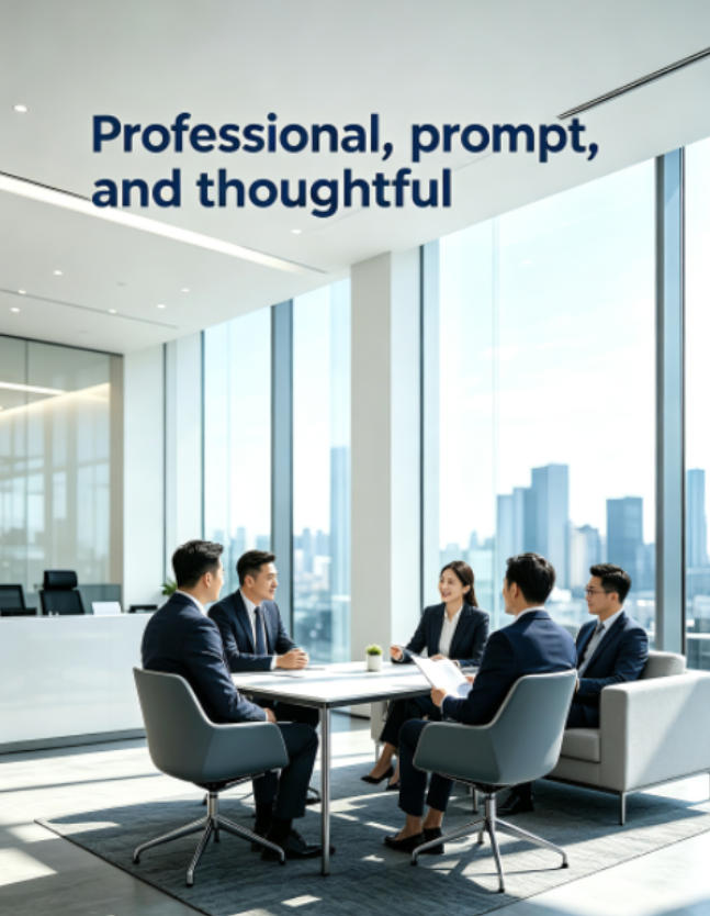Professional, prompt, and thoughtful